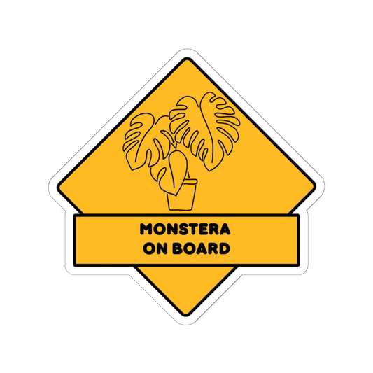 Monstera On Board Stickers, Plant Lover Stickers, Car Decals, Laptop Stickers, Home Decor