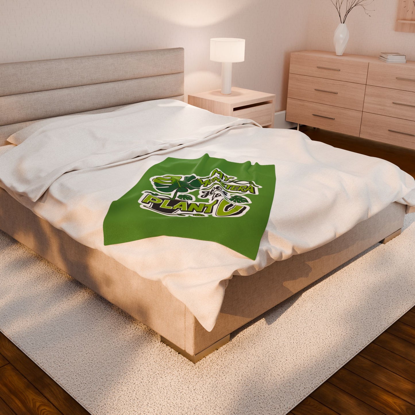 Monstera Plush Blanket - Cozy Home Decor for Plant Lovers, Gift for Gardeners, Eco-Friendly Throw, Plant U Snuggle