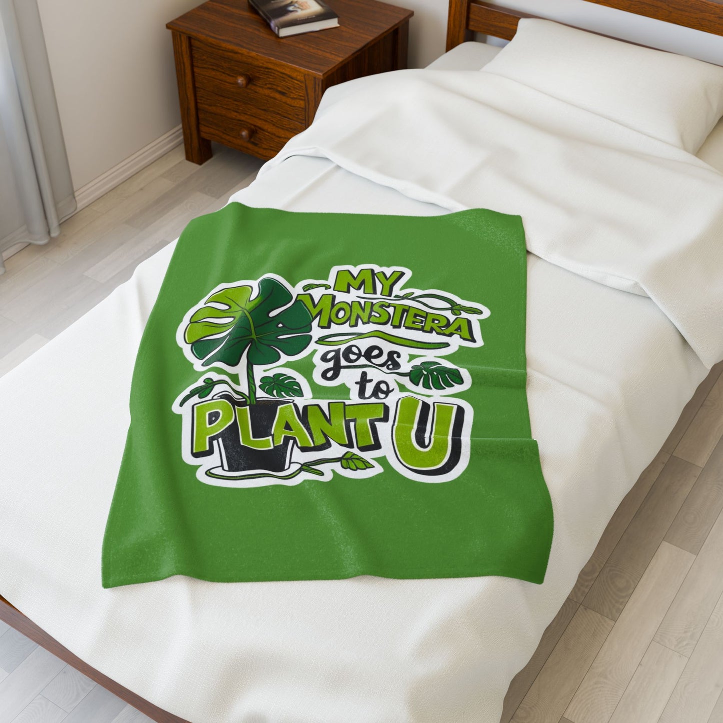Monstera Plush Blanket - Cozy Home Decor for Plant Lovers, Gift for Gardeners, Eco-Friendly Throw, Plant U Snuggle
