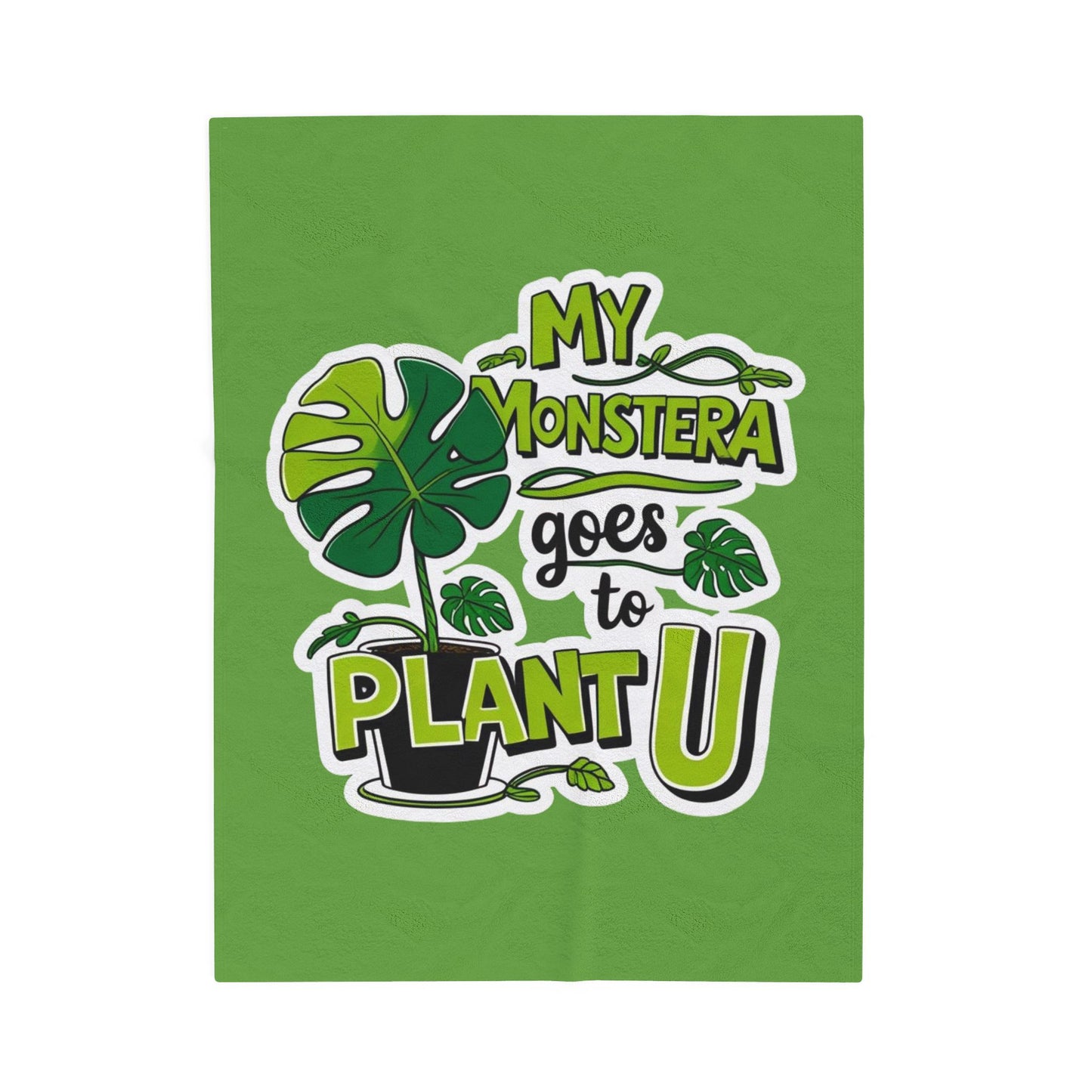 Monstera Plush Blanket - Cozy Home Decor for Plant Lovers, Gift for Gardeners, Eco-Friendly Throw, Plant U Snuggle