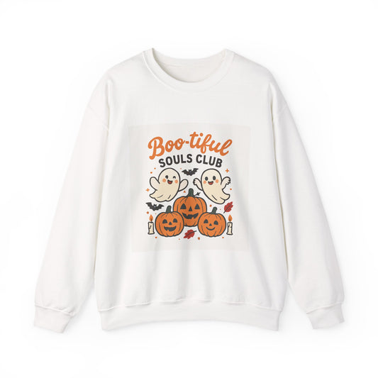 Boo-tiful Souls Club Unisex Crewneck Sweatshirt, Halloween Sweater, Fall Apparel