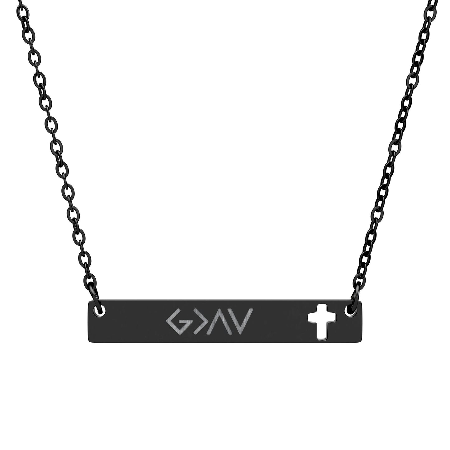 God is Greater than the Highs & Lows Cross Bar Necklace