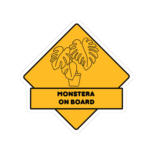 Monstera On Board Stickers, Plant Lover Stickers, Car Decals, Laptop Stickers, Home Decor