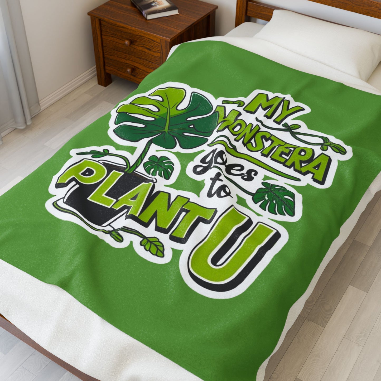 Monstera Plush Blanket - Cozy Home Decor for Plant Lovers, Gift for Gardeners, Eco-Friendly Throw, Plant U Snuggle