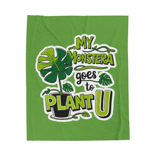 Monstera Plush Blanket - Cozy Home Decor for Plant Lovers, Gift for Gardeners, Eco-Friendly Throw, Plant U Snuggle