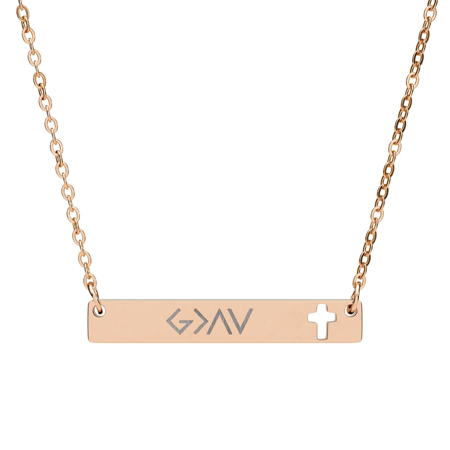 God is Greater than the Highs & Lows Cross Bar Necklace