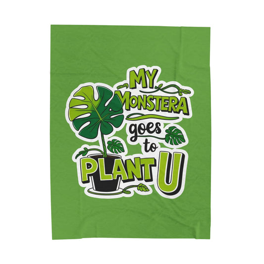 Monstera Plush Blanket - Cozy Home Decor for Plant Lovers, Gift for Gardeners, Eco-Friendly Throw, Plant U Snuggle