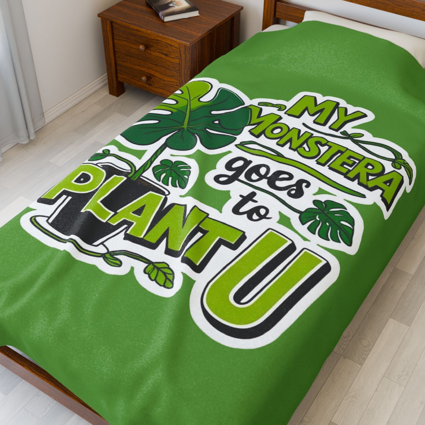 Monstera Plush Blanket - Cozy Home Decor for Plant Lovers, Gift for Gardeners, Eco-Friendly Throw, Plant U Snuggle