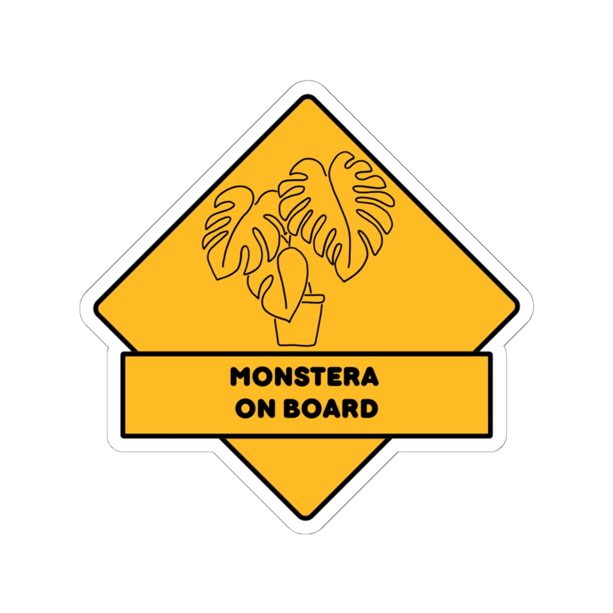 Monstera On Board Stickers, Plant Lover Stickers, Car Decals, Laptop Stickers, Home Decor